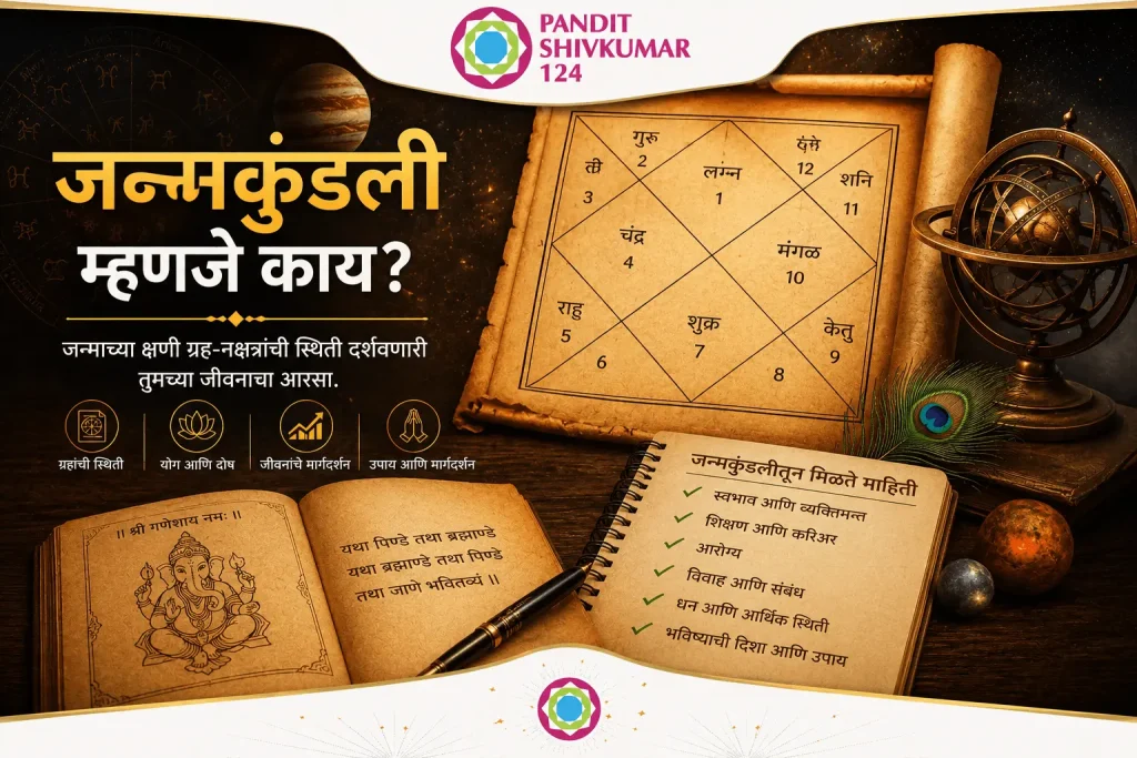 जन्मकुंडली म्हणजे काय वैदिक ज्योतिषातील जन्मकुंडलीचे चित्र